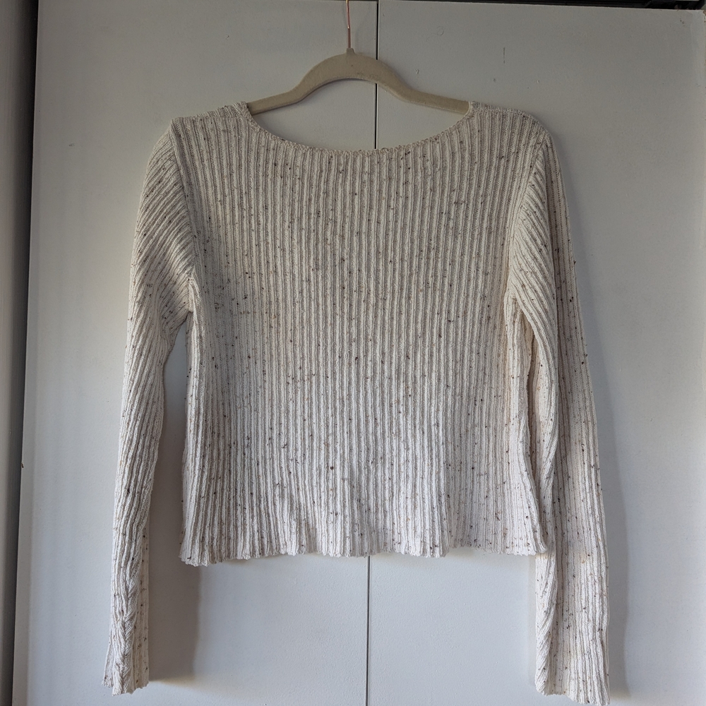 Vintage Cream Ribbed Cardigan - Picture 4 of 6